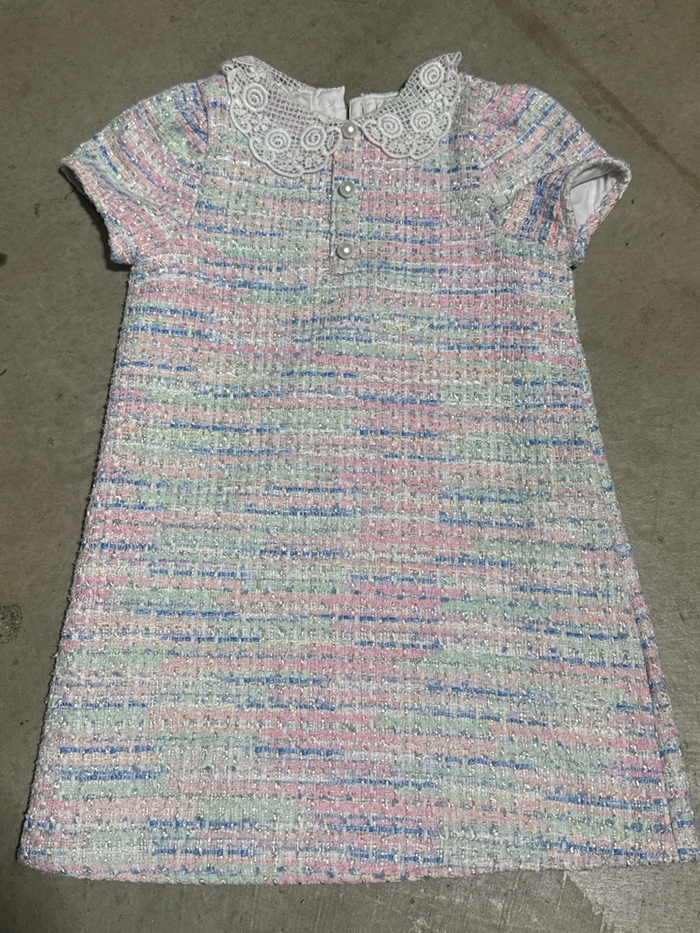 Janie and Jack The Petal Collar Tweed Dress